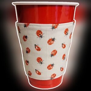 Ladybug Print Coffee And Drink Sleeve